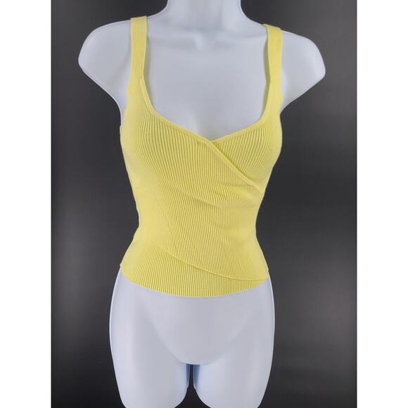 Bishop Young Sardinia Wrap Tank Butter Yellow ribbed knit - Picture 1 of 6